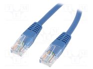 Patch cord; U/UTP; 5e; wire; CCA; PE; blue; 1.8m; 26AWG QOLTEC