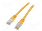 Patch cord; F/UTP; 6; solid; CCA; PE; yellow; 0.25m; 26AWG QOLTEC