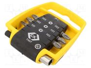 Kit: screwdriver bits; Pozidriv®; 25mm; Size: PZ1,PZ2,PZ3; 7pcs. C.K
