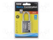 Padlock; marine,shackle; Protection: low (level 4); B: 35mm 