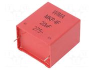 Capacitor: polypropylene; 20uF; 600VDC; 275VAC; 41.5x31x46mm; THT WIMA