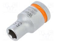 Socket; 6-angles,socket spanner; HEX 5,5mm; 1/4"; 23mm; Zyklop WERA