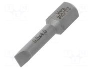 Screwdriver bit; slot; 4x0.5mm; 1/4"; Overall len: 25mm; TORSION WERA