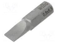 Screwdriver bit; slot; 5.5x0.8mm; 1/4"; Overall len: 25mm WIHA