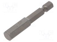 Screwdriver bit; hex key; HEX 8mm; Overall len: 50mm WIHA