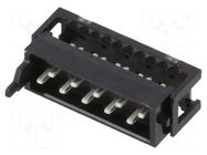 Connector: Micro-MaTch; plug; male; PIN: 10; IDC; for ribbon cable TE Connectivity