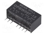 Converter: DC/DC; 6W; Uin: 9÷36VDC; Uout: 15VDC; Uout2: -15VDC; SIP8 MEAN WELL