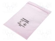 Protection bag; ESD; L: 305mm; W: 203mm; Thk: 50um; polyetylene; pink EUROSTAT GROUP
