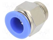 Push-in fitting; straight; -0.95÷15bar; nickel plated brass PNEUMAT