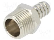 Threaded fitting; connector pipe; nickel plated brass; 12mm PNEUMAT