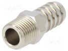 Push-in fitting; connector pipe; nickel plated brass; 12mm PNEUMAT