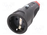 Connector: AC supply; female; socket; 2P+PE; 250VAC; 16A; for cable PCE