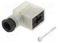 Connector: valve connector; plug; form B; 11mm; female; PIN: 3; 24V HIRSCHMANN