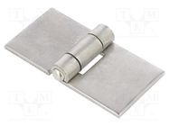 Hinge; Width: 80mm; stainless steel; H: 40mm 