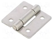 Hinge; Width: 30mm; stainless steel; H: 30mm; Holes pitch: 18/18mm ELESA+GANTER