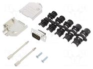 Connector: D-Sub; PIN: 9; male; straight; screw terminal; for cable AMPHENOL COMMUNICATIONS SOLUTIONS