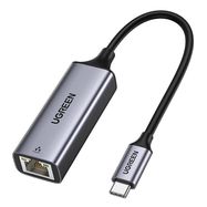 Ugreen external network adapter RJ45 - USB Type C (1000 Mbps / 1 Gbps) Gigabit Ethernet gray (CM199), Ugreen