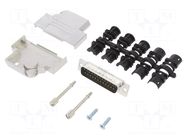 Connector: D-Sub; PIN: 25; male; angled 45°; soldering; for cable AMPHENOL COMMUNICATIONS SOLUTIONS