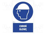 Safety sign; regulatory; self-adhesive folie; W: 200mm; H: 300mm ANRO