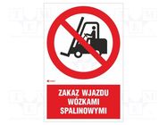 Safety sign; prohibitory; PVC; W: 200mm; H: 300mm ANRO