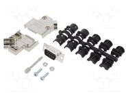 Connector: D-Sub; PIN: 9; male; angled 45°; soldering; for cable AMPHENOL COMMUNICATIONS SOLUTIONS