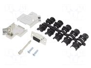 Connector: D-Sub; PIN: 9; female; angled 45°; soldering; for cable AMPHENOL COMMUNICATIONS SOLUTIONS