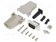 Connector: D-Sub; PIN: 9; male; straight; screw terminal; for cable AMPHENOL COMMUNICATIONS SOLUTIONS