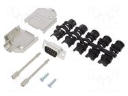 Connector: D-Sub; PIN: 9; male; straight; soldering; for cable AMPHENOL COMMUNICATIONS SOLUTIONS