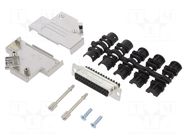 Connector: D-Sub; PIN: 25; female; angled 45°; screw terminal AMPHENOL COMMUNICATIONS SOLUTIONS