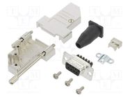 D-Sub; PIN: 9; female; angled 45°; screw terminal; for cable Amphenol Communications Solutions