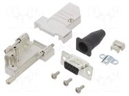 Connector: D-Sub; PIN: 9; female; angled 45°; soldering; for cable AMPHENOL COMMUNICATIONS SOLUTIONS