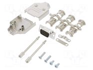 Connector: D-Sub HD; PIN: 15; male; straight; soldering; for cable AMPHENOL COMMUNICATIONS SOLUTIONS