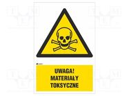 Safety sign; warning; self-adhesive folie; W: 200mm; H: 300mm ANRO