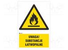 Safety sign; warning; PVC; W: 200mm; H: 300mm ANRO