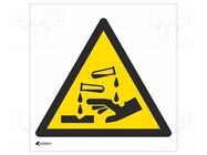 Safety sign; warning; self-adhesive folie; W: 200mm; H: 200mm ANRO