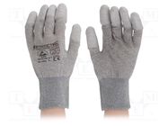 Protective gloves; ESD; S; 10set; grey STATICTEC