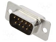 Connector: D-Sub; PIN: 9; socket; male; THT; SD; Plating: gold-plated HIROSE