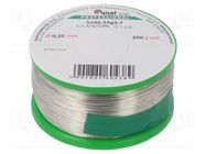 Soldering wire; tin; Sn96,3Ag3,7; 0.25mm; 0.25kg; lead free; reel CYNEL