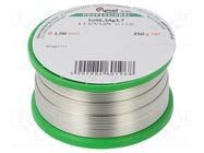 Soldering wire; tin; Sn96,3Ag3,7; 1mm; 0.25kg; lead free; reel CYNEL