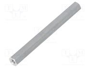 Screwed spacer sleeve; 55mm; Int.thread: M3; hexagonal; aluminium DREMEC