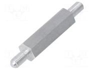 Screwed spacer sleeve; 18mm; Ext.thread: M3; hexagonal; aluminium DREMEC