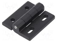 Hinge; Width: 40mm; cast zinc; black; H: 45mm; without regulation ELESA+GANTER