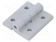 Hinge; Width: 40mm; cast zinc; silver; H: 45mm; without regulation ELESA+GANTER