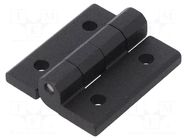 Hinge; Width: 40mm; cast zinc; black; H: 45mm; without regulation ELESA+GANTER