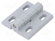 Hinge; Width: 40mm; cast zinc; silver; H: 45mm; adjustable ELESA+GANTER