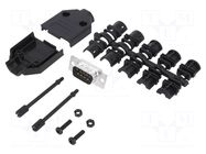 Connector: D-Sub; PIN: 9; male; straight; soldering; for cable AMPHENOL COMMUNICATIONS SOLUTIONS