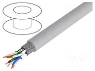 Wire; S/FTP; 7; wire; Cu; Insulation: LSZH; grey; 100m; Øcable: 6.2mm LOGILINK