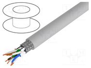 Wire; ETHERLINE® LAN 500,S/FTP; 4x2x23AWG; 6a; solid; Cu; PVC; grey LAPP
