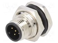 Connector: M12; socket; PIN: 5; male; 125V; vertical; IPX7; THT; 5A ATTEND