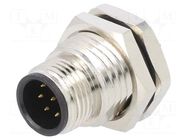 Connector: M12; socket; PIN: 8; male; 125V; vertical; IPX7; THT; 5A ATTEND